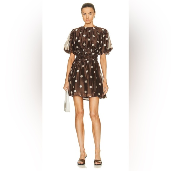 Sir. The Label Marlon Vivi Open Back Polka Dot Silk Blend Dress - Picture 1 of 9